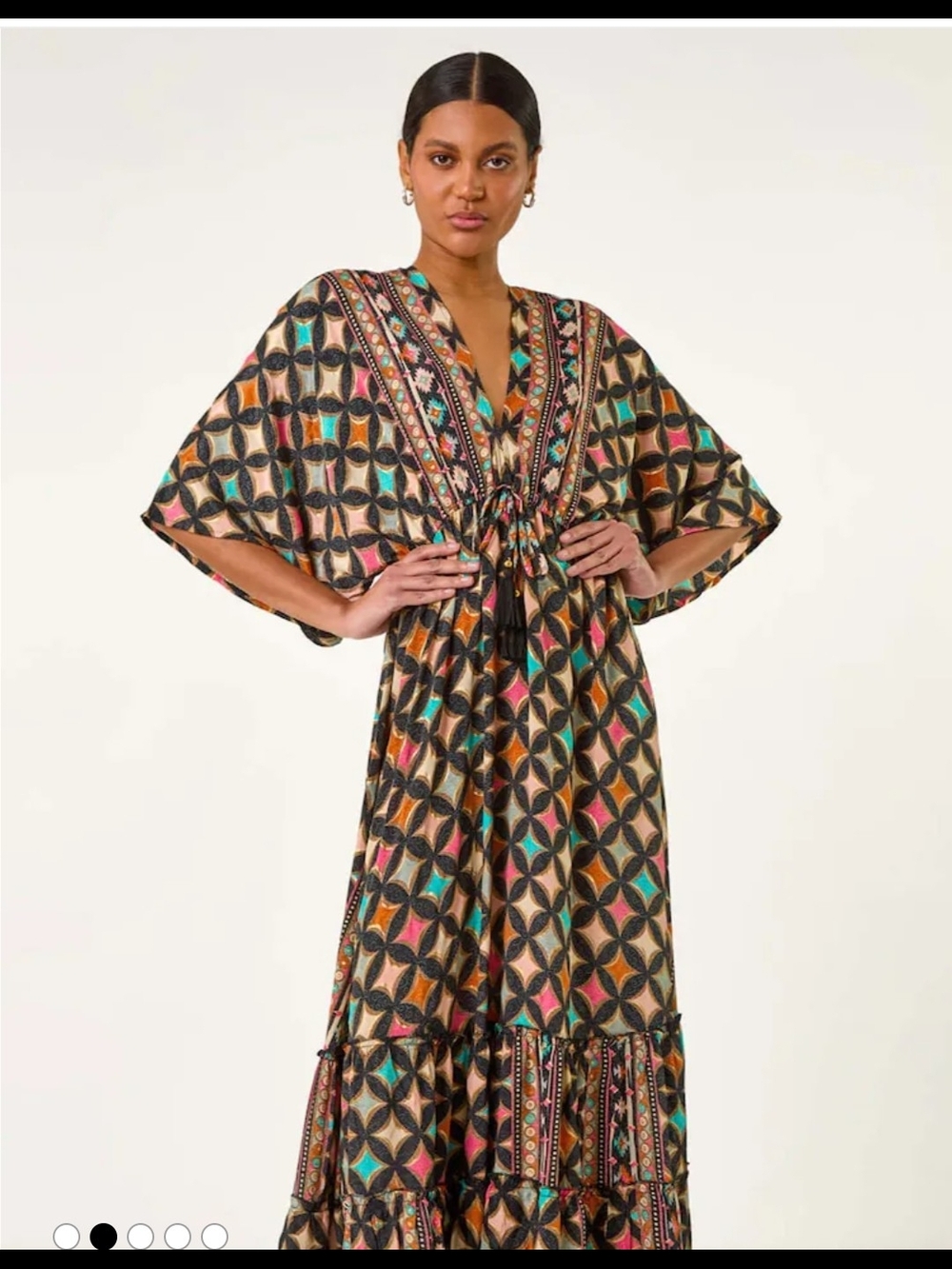 ROMAN ORIGINALS Boho Geo Print Maxi Dress